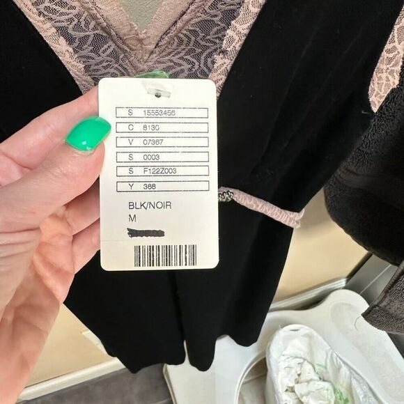 Free People Black Velour Velvet Sleeveless Mini size M Dress New W/Defect - Picture 6 of 6